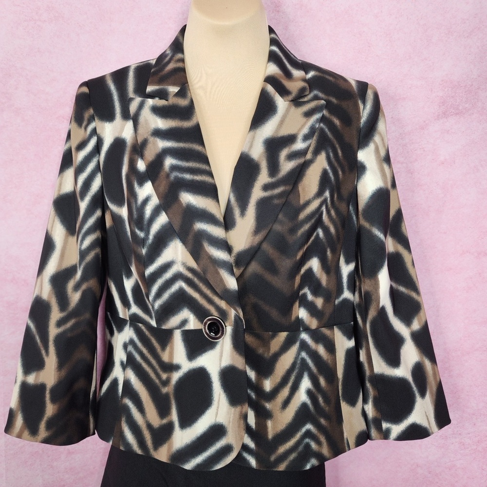 179. Kasper Animal Print Blazer Jacket Women’s Size 4 - Picture 1 of 6